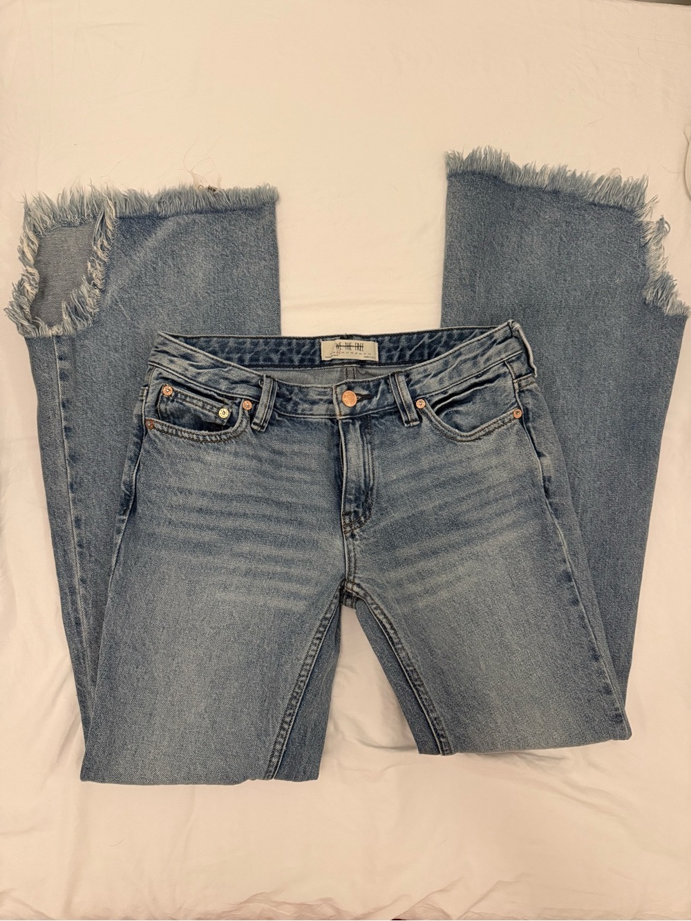 Free People We the Free Frayed Flare-Leg Jeans 25
